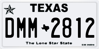 TX license plate DMM2812
