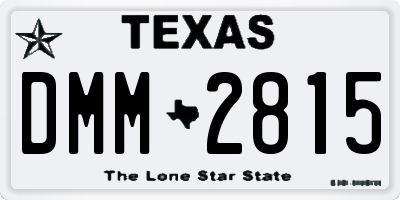 TX license plate DMM2815