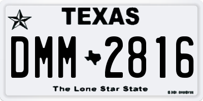 TX license plate DMM2816