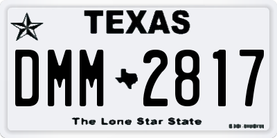 TX license plate DMM2817