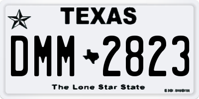 TX license plate DMM2823