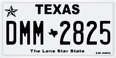 TX license plate DMM2825