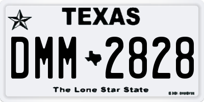 TX license plate DMM2828