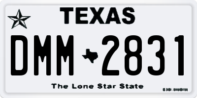TX license plate DMM2831