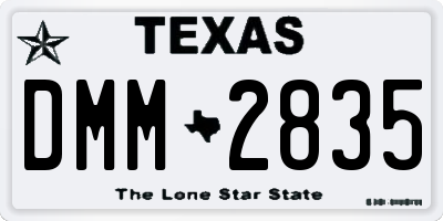 TX license plate DMM2835