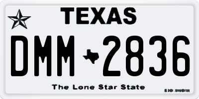 TX license plate DMM2836