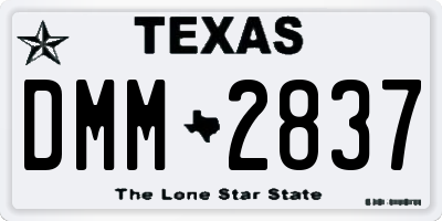 TX license plate DMM2837