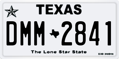 TX license plate DMM2841