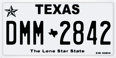 TX license plate DMM2842