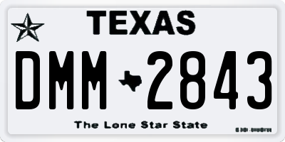 TX license plate DMM2843