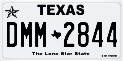 TX license plate DMM2844