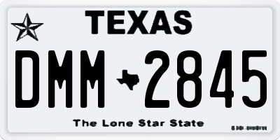 TX license plate DMM2845