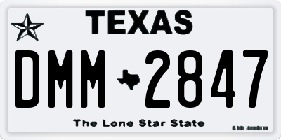 TX license plate DMM2847