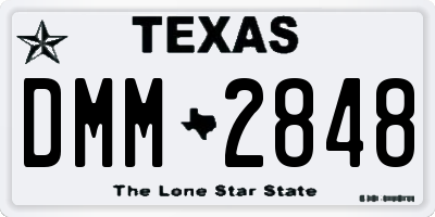 TX license plate DMM2848