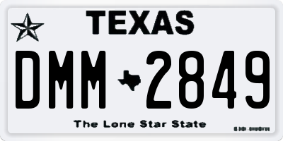 TX license plate DMM2849