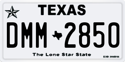 TX license plate DMM2850