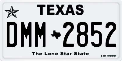 TX license plate DMM2852