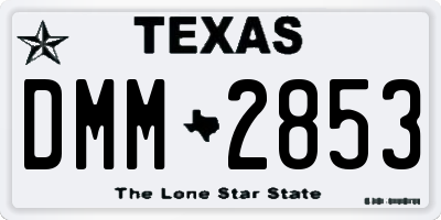 TX license plate DMM2853