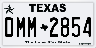 TX license plate DMM2854