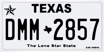 TX license plate DMM2857