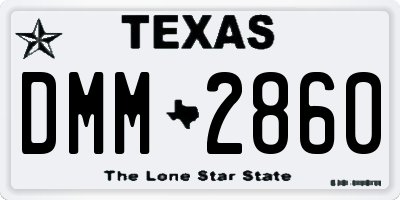 TX license plate DMM2860