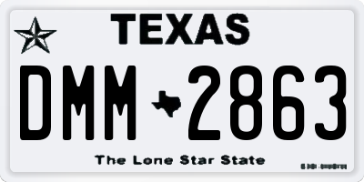 TX license plate DMM2863