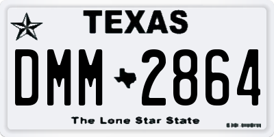 TX license plate DMM2864