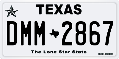 TX license plate DMM2867