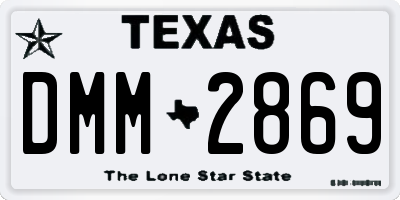 TX license plate DMM2869