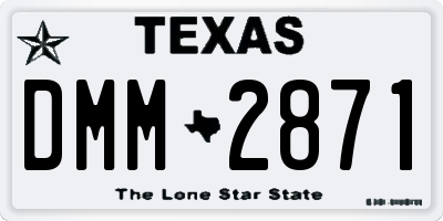 TX license plate DMM2871