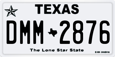 TX license plate DMM2876