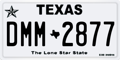 TX license plate DMM2877