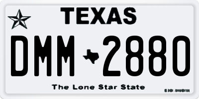 TX license plate DMM2880