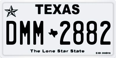 TX license plate DMM2882