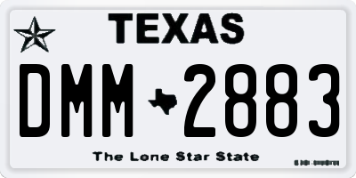 TX license plate DMM2883