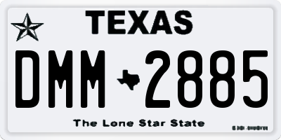 TX license plate DMM2885