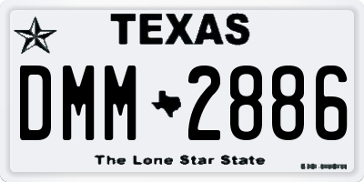 TX license plate DMM2886