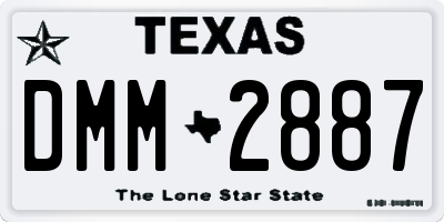 TX license plate DMM2887