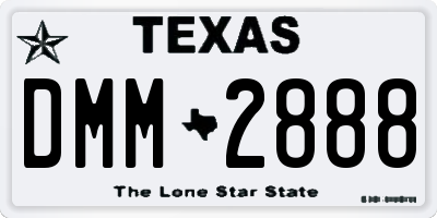 TX license plate DMM2888