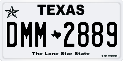 TX license plate DMM2889