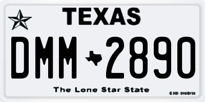 TX license plate DMM2890