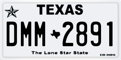 TX license plate DMM2891
