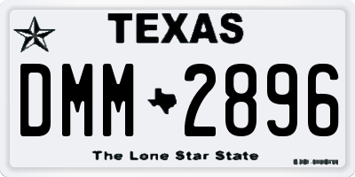 TX license plate DMM2896