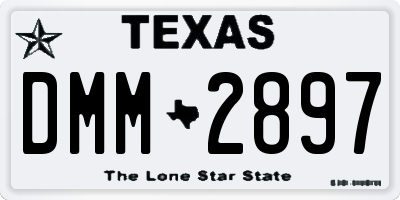 TX license plate DMM2897