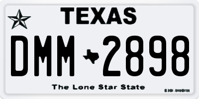 TX license plate DMM2898