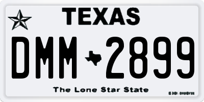 TX license plate DMM2899