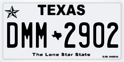 TX license plate DMM2902