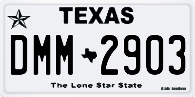 TX license plate DMM2903