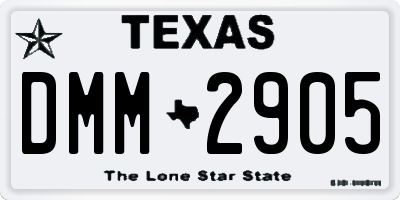 TX license plate DMM2905