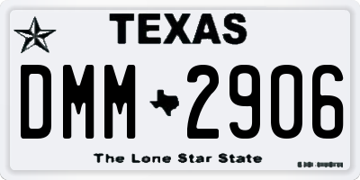 TX license plate DMM2906